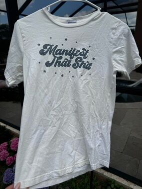 White Graphic Tee - Manifest That Shit by